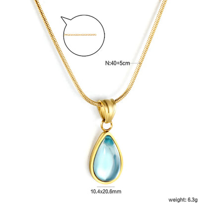 Round White Diamond Pendant Stainless steel +18K Gold Plated